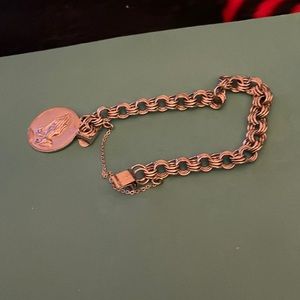 Beautiful Vintage Sterling Silver Bracelet And Large Charm